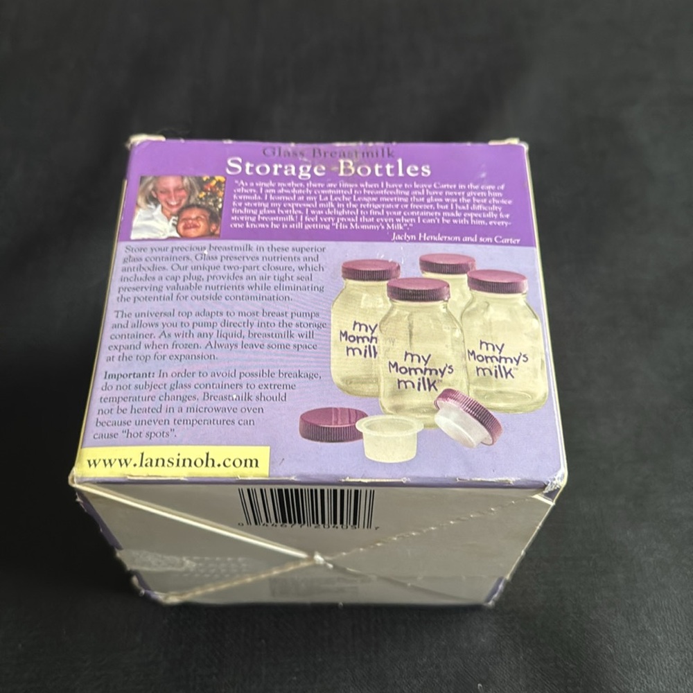 Used four Lansinoh glass breastmilk storage bottles 4oz/120ml - Picture 2 of 10